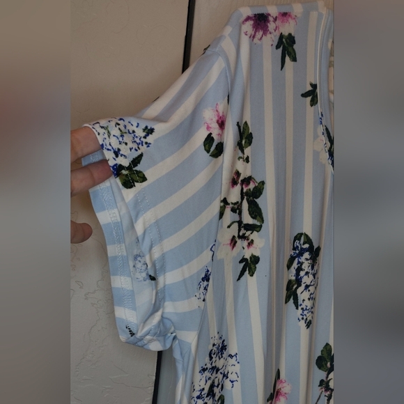 J for Justify Stripes Floral Buttery Soft Knit A-Line Dress Size 3X Boho Casual - Picture 3 of 10